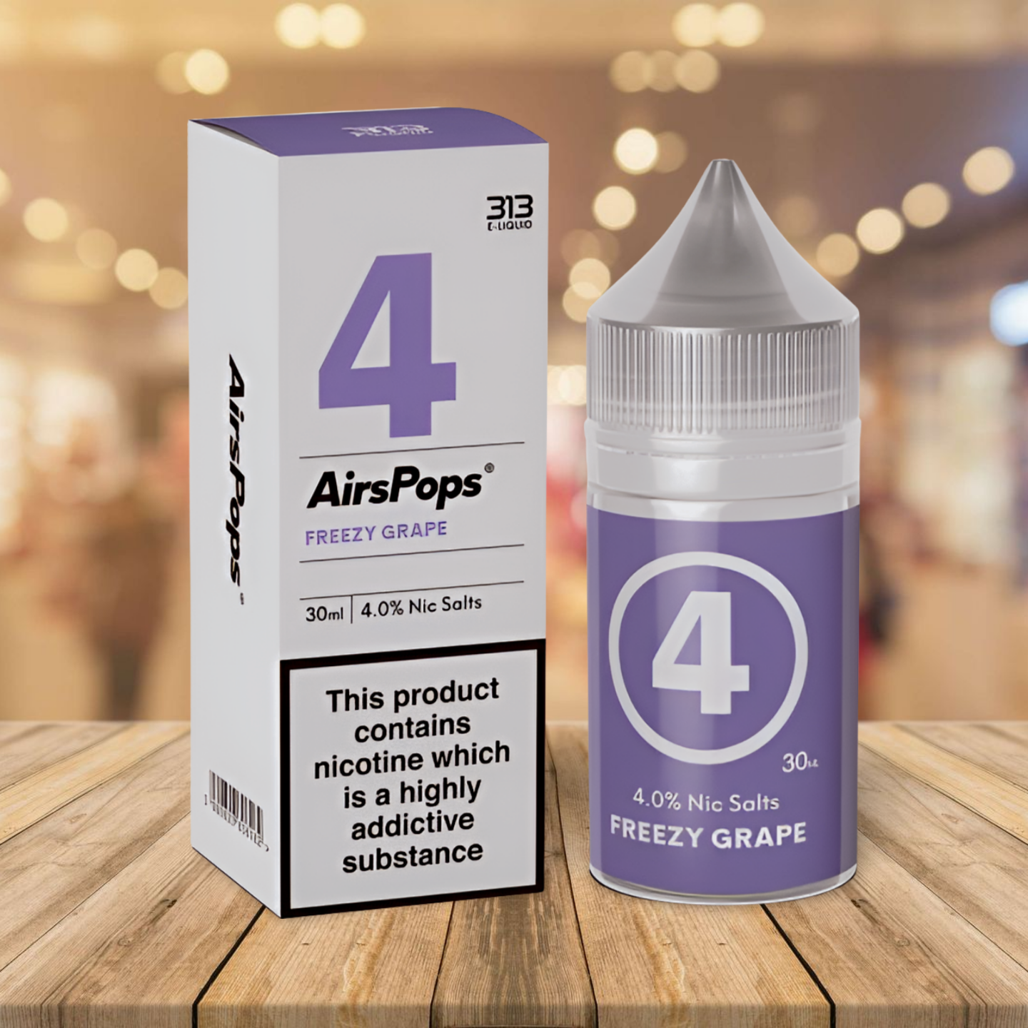 AirsPops 313 Nic Salts E-Liquid 30ml - Freezy Grape