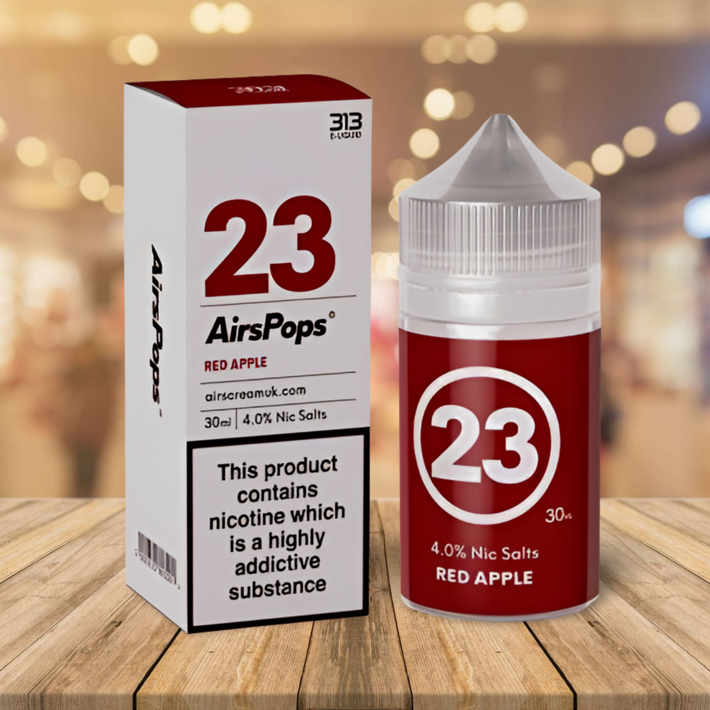 AirsPops 313 Nic Salts E-Liquid 30ml - Red Apple