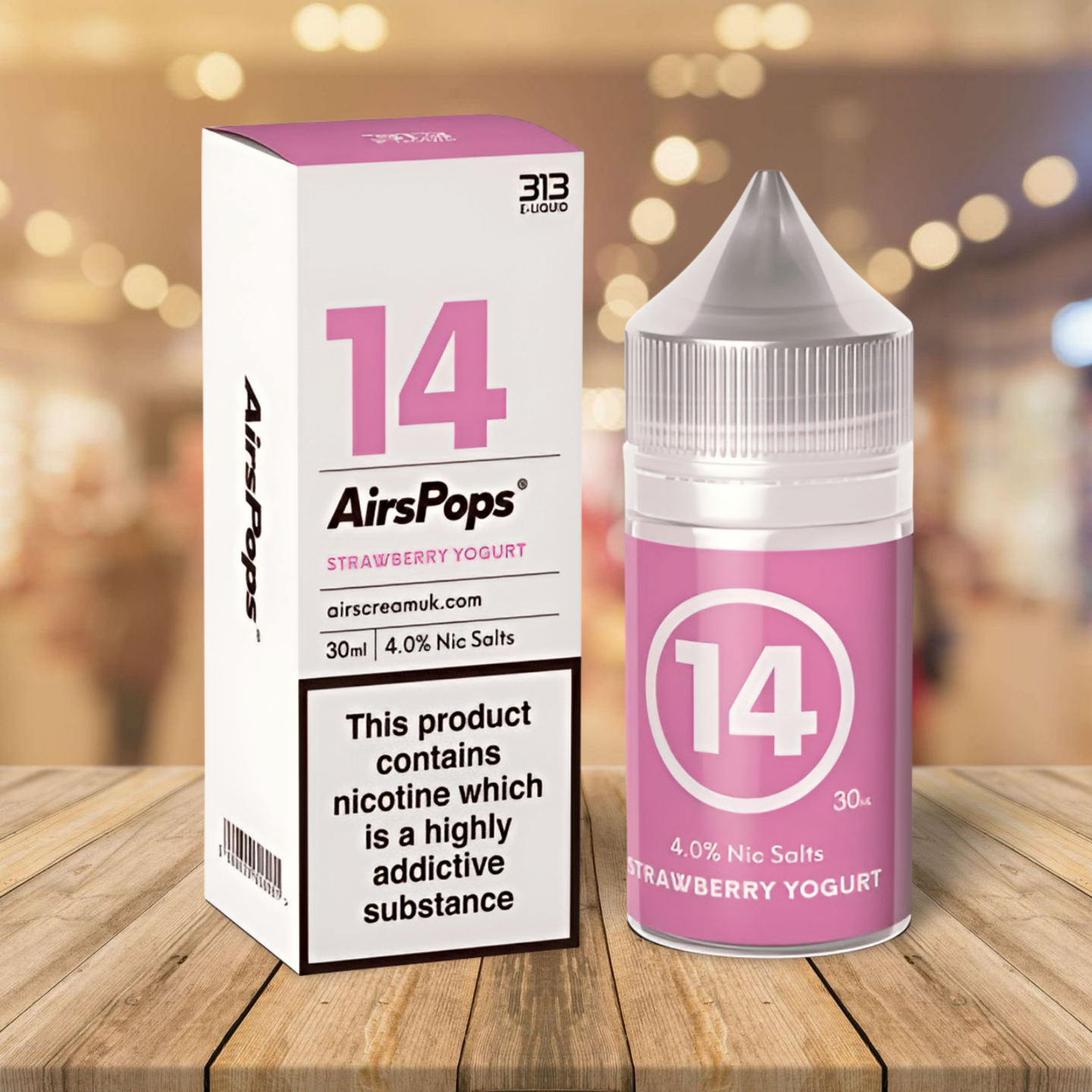 AirsPops 313 Nic Salts E-Liquid 30ml - Strawberry Yogurt