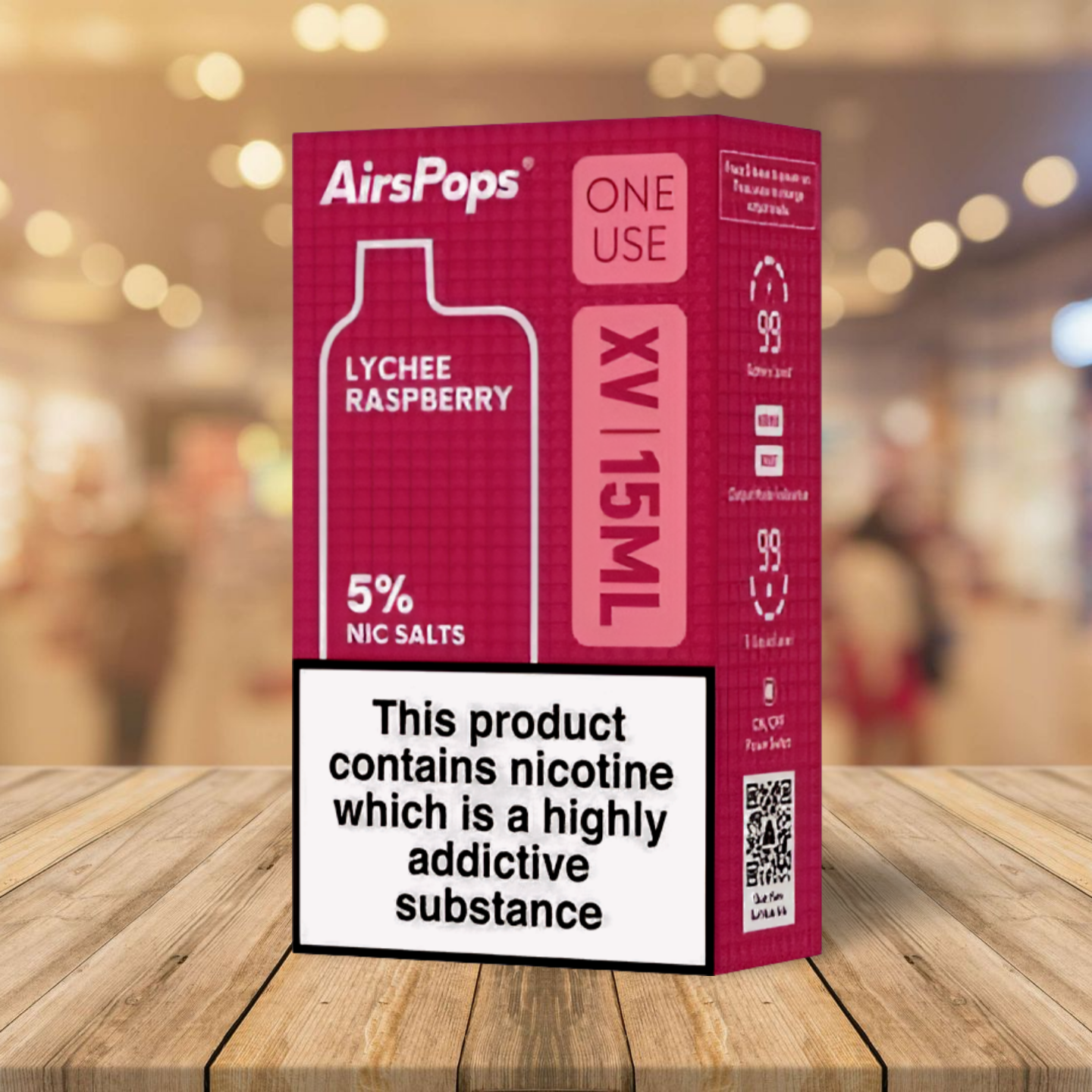 AirsPops One Use XV 15ml - Lychee Raspberry