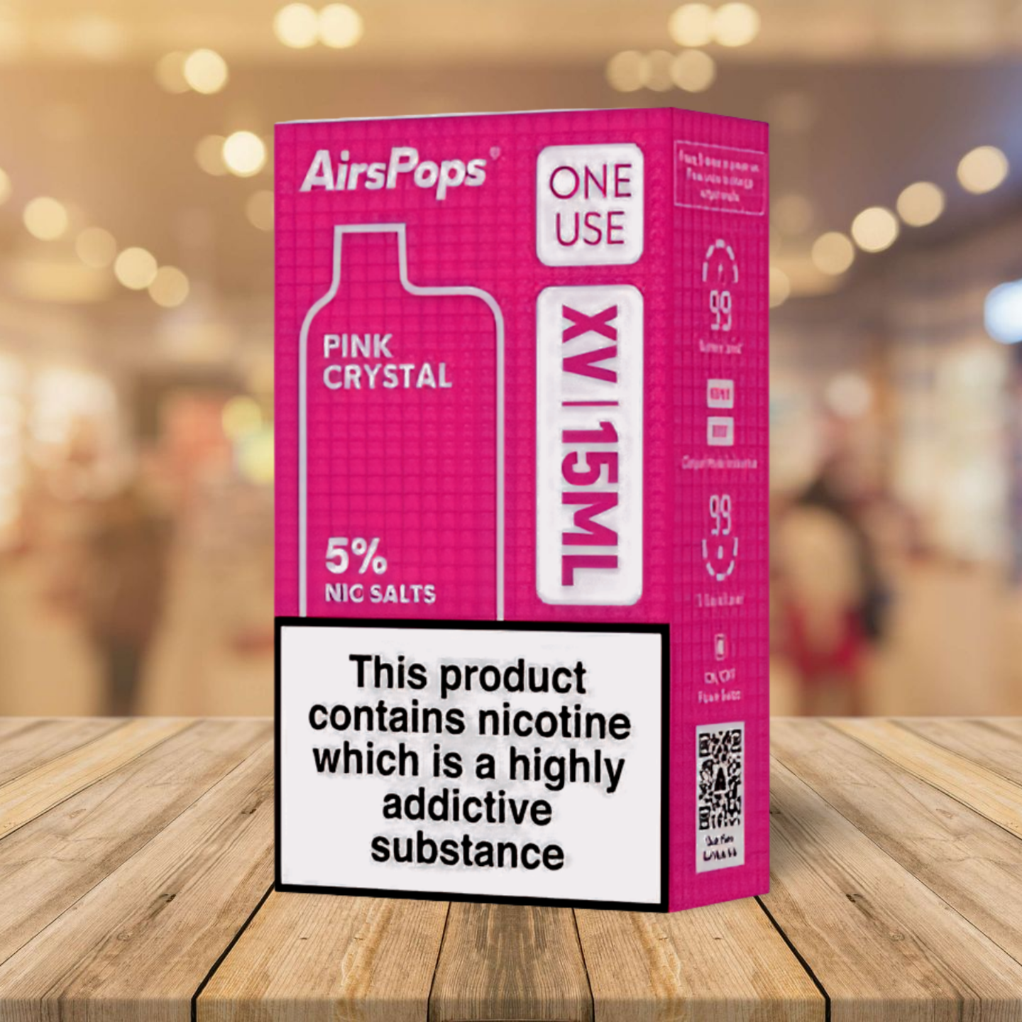 AirsPops One Use XV 15ml - Pink Crystal