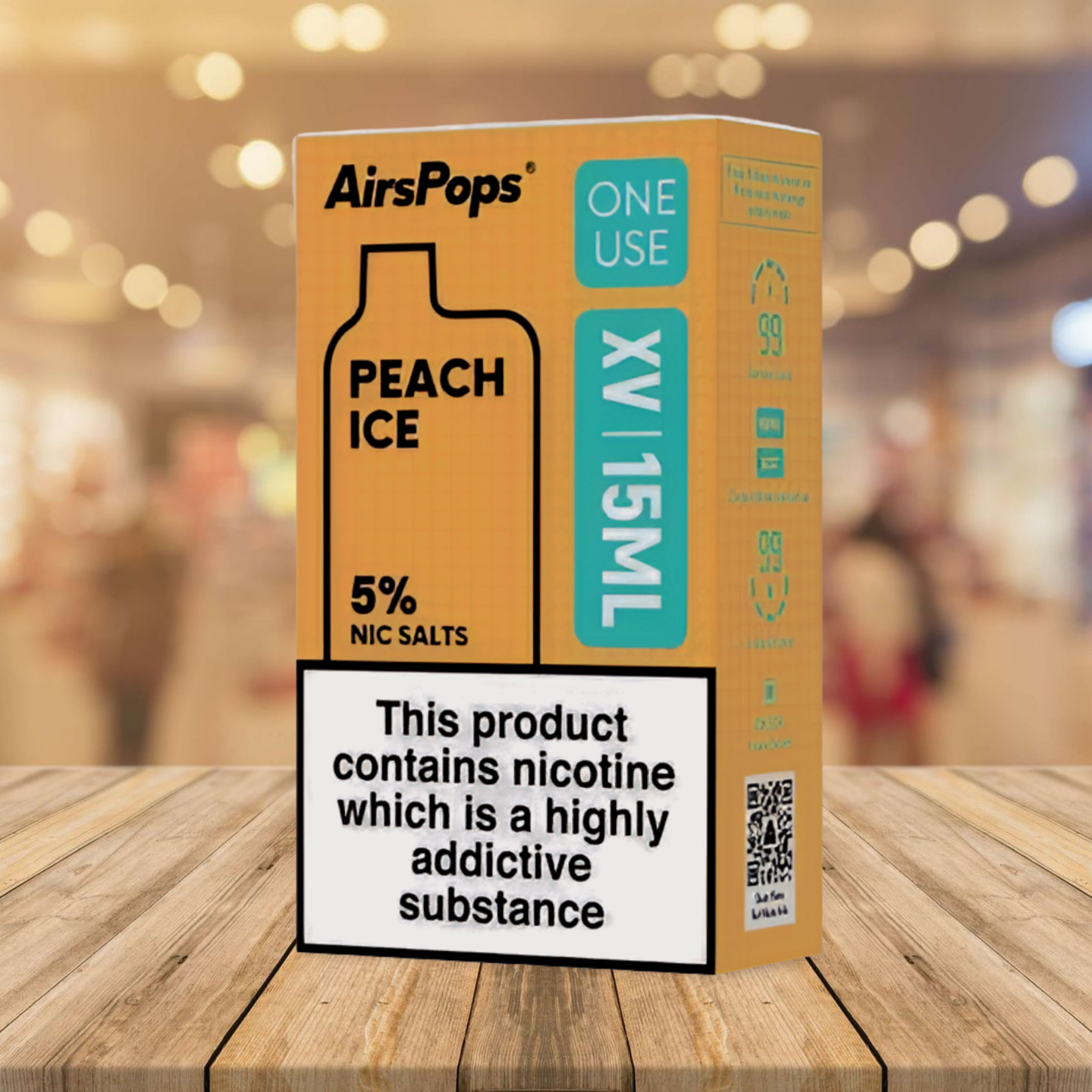 AirsPops One Use XV 15ml - Peach Ice