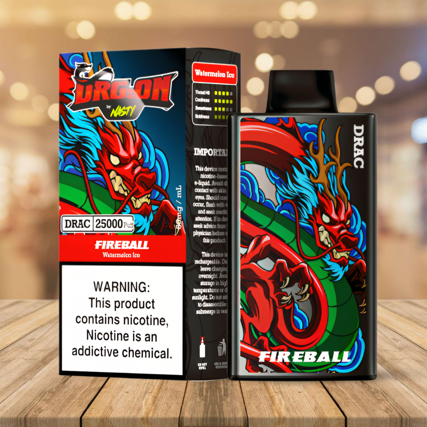 Nasty Dragon 25k - Fireball (Watermelon Ice)