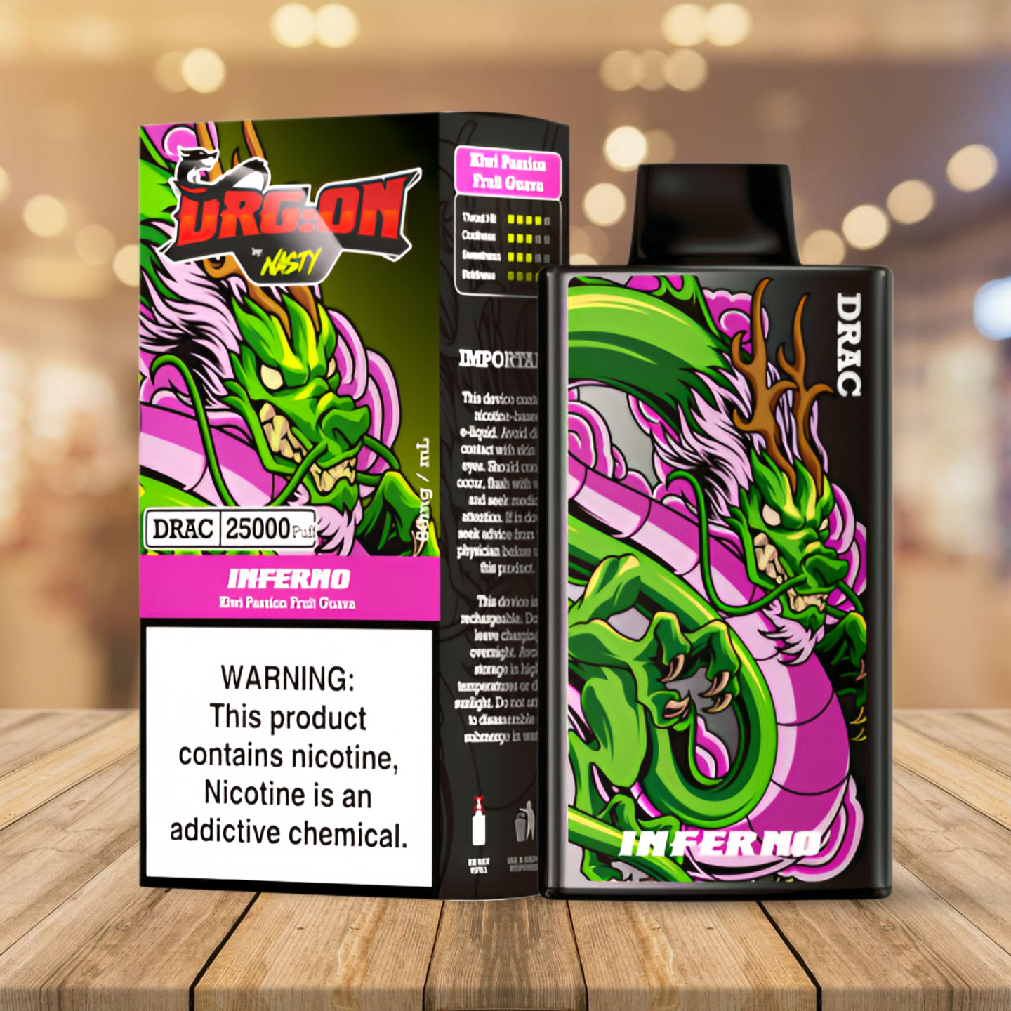 Nasty Dragon 25k - Inferno (Kiwi Passion Fruit Guava)
