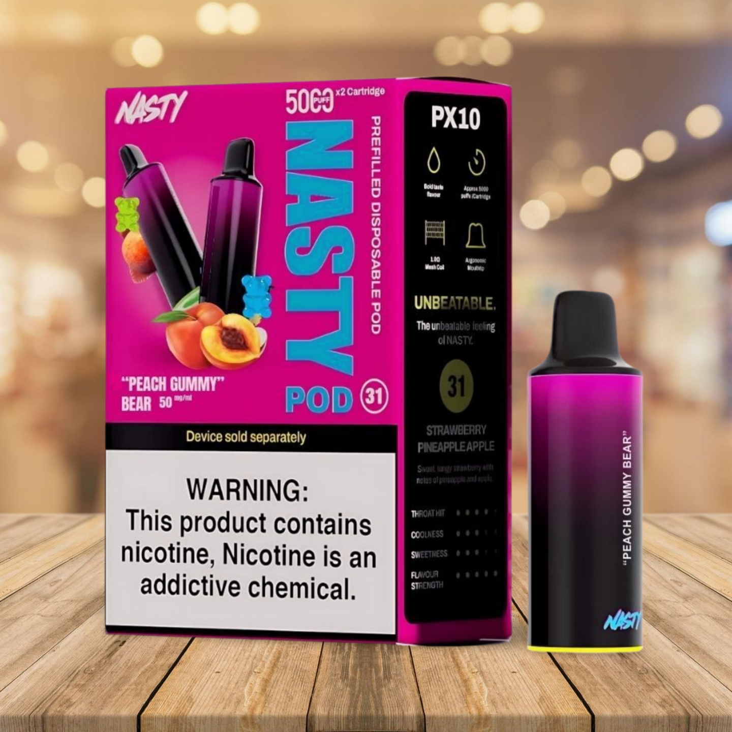 Nasty Pod PX10 (2 x 5000 Puffs) - Peach Gummy Bear