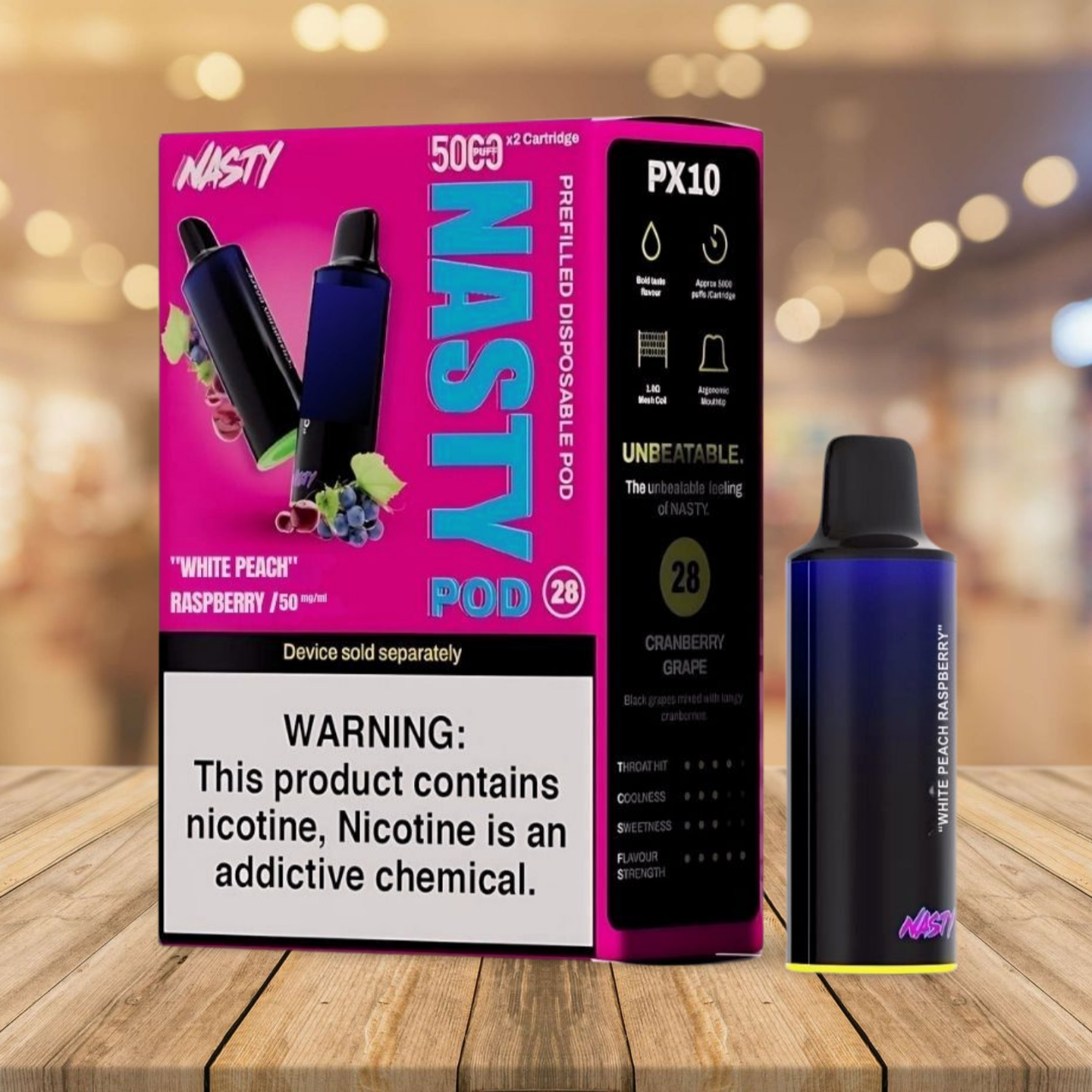 Nasty Pod PX10 (2 x 5000 Puffs) - White Peach Raspberry