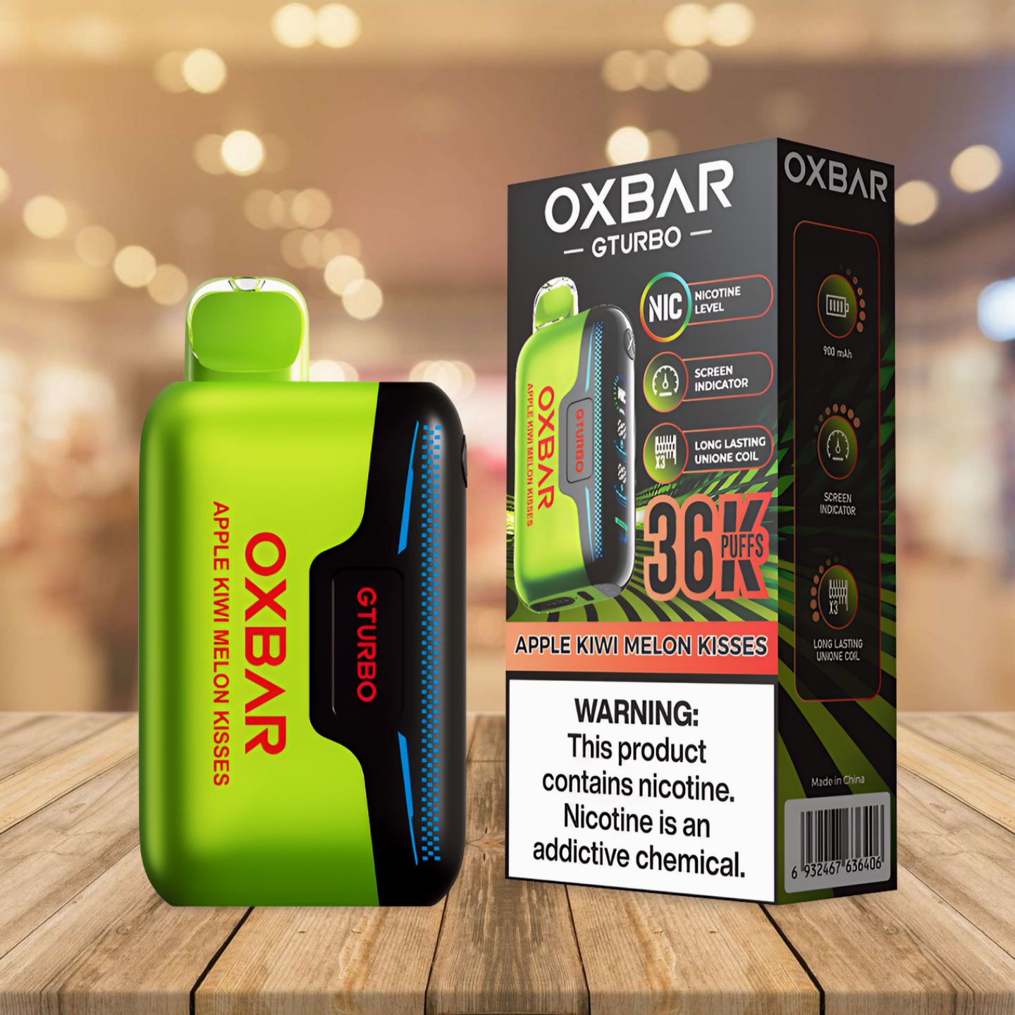 Oxbar GTurbo 36k - Apple Kiwi Melon Kisses
